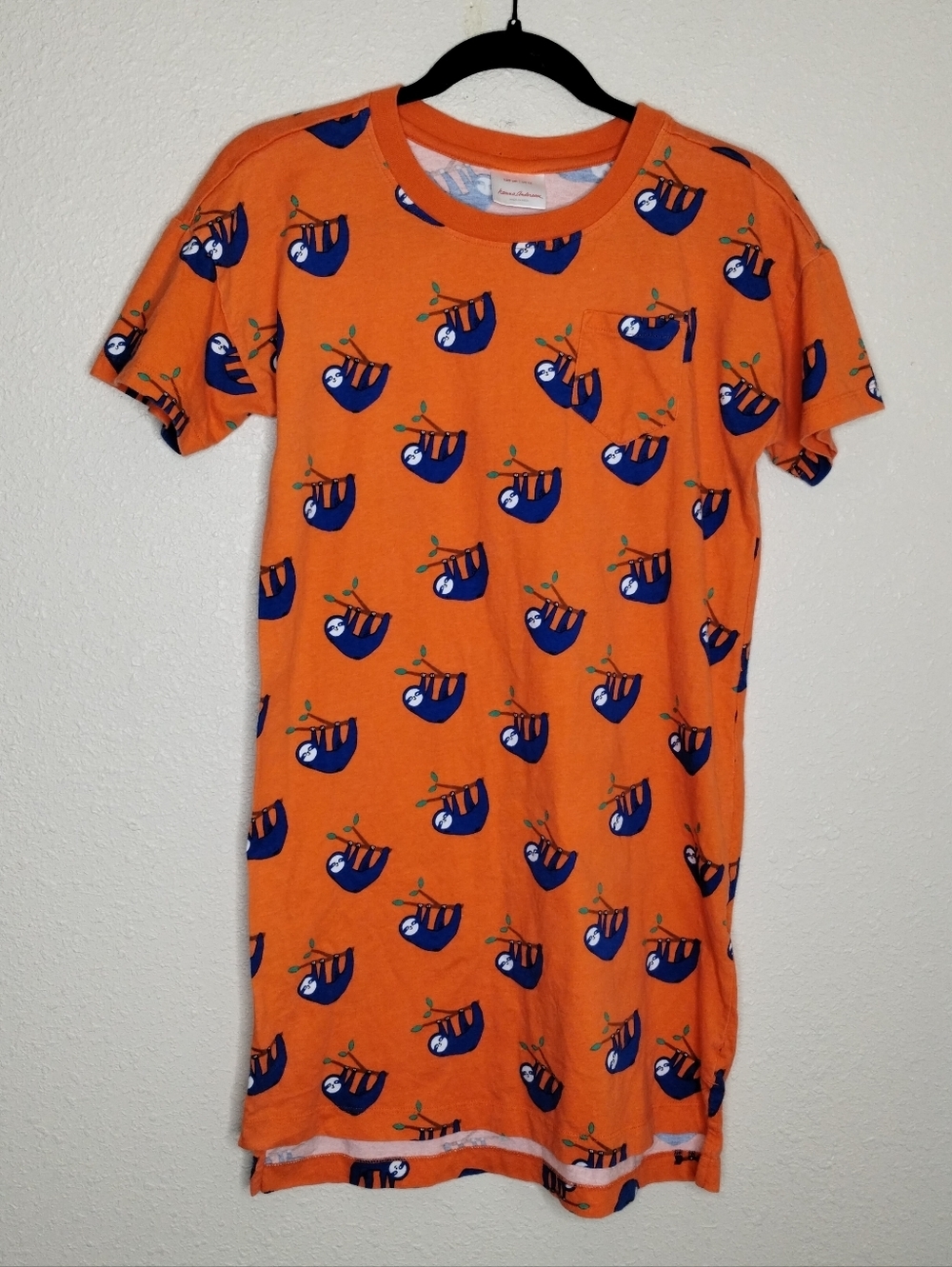 Hanna Andersson Sloth Orange T-Shirt Dress Size 150 cm US 12